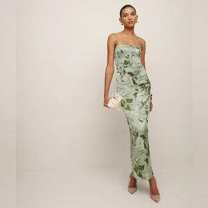NWT Reformation Frankie Silk Dress in Tea Garden (10)